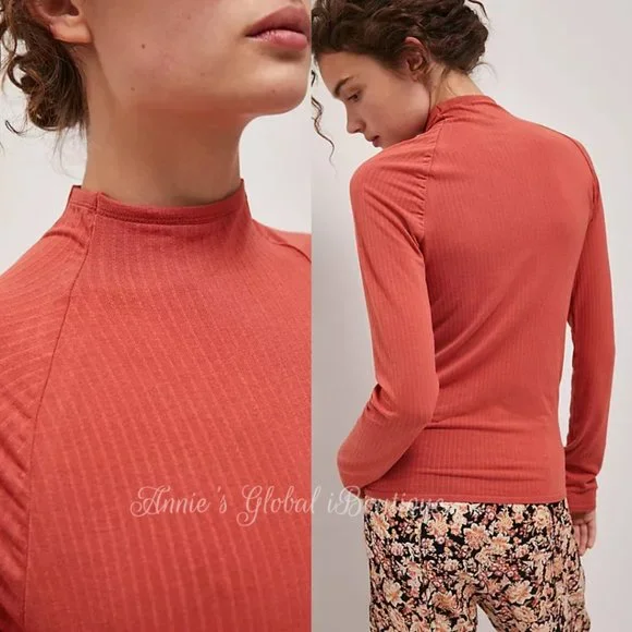 NWT ANTHROPOLOGIE Indra Seamless Mock Neck Top. Size L - Picture 9 of 16